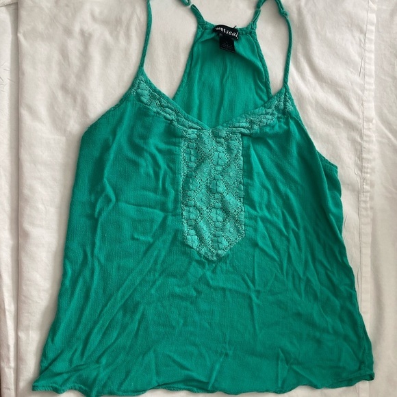 Vintage Y2K Wet Seal Babydoll Tank Top Size Large Green - Picture 1 of 3